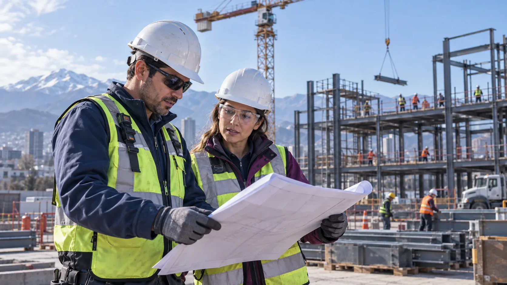 Imagen ilustrativa de especialistas coordinando trabajos en una obra de construcción